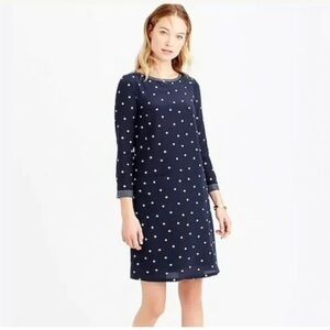 J. Crew 100% Silk Polka Dot Shift Dress, size 4